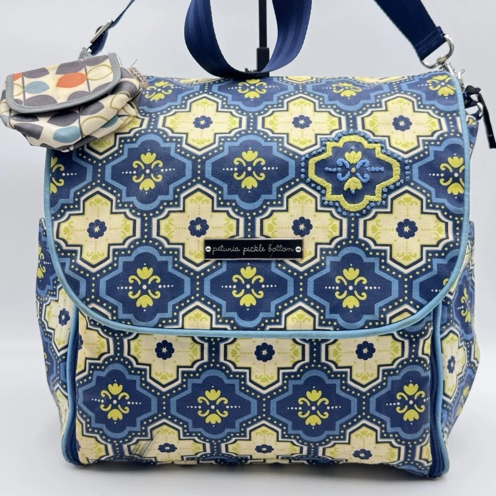 PETUNIA PICKLE BOTTOM Boxy Backpack Diaper Bag Majestic Murano Glazed Canvas Euc